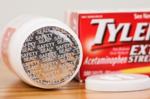 Foil Safety Seal on Tylenol Bottle